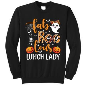 Leopard Fab Boo Lous Lunch Lady Team Teacher Halloween Sweatshirt