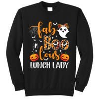 Leopard Fab Boo Lous Lunch Lady Team Teacher Halloween Sweatshirt