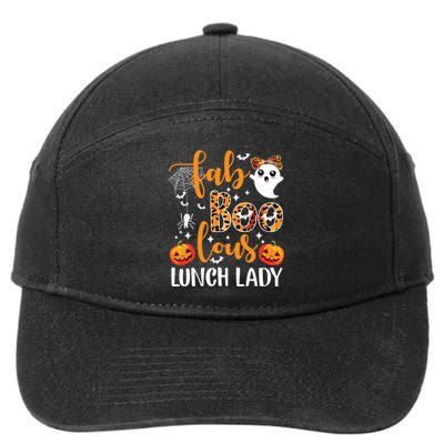 Leopard Fab Boo Lous Lunch Lady Team Teacher Halloween 7-Panel Snapback Hat