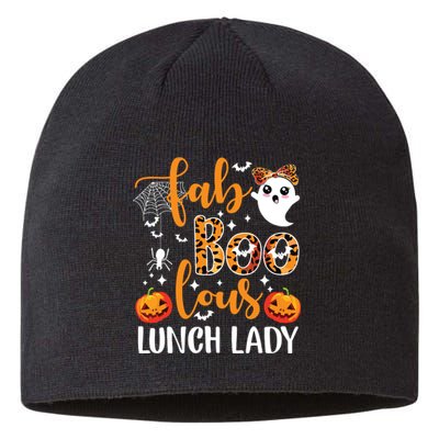 Leopard Fab Boo Lous Lunch Lady Team Teacher Halloween Sustainable Beanie