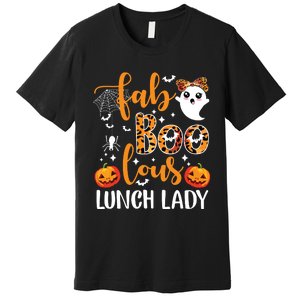 Leopard Fab Boo Lous Lunch Lady Team Teacher Halloween Premium T-Shirt