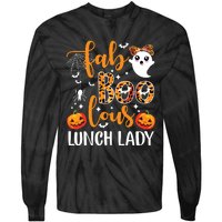 Leopard Fab Boo Lous Lunch Lady Team Teacher Halloween Tie-Dye Long Sleeve Shirt