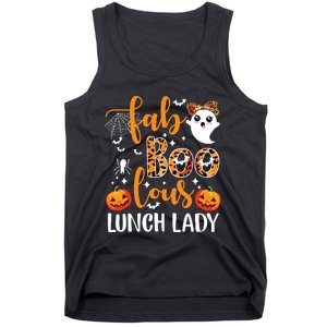 Leopard Fab Boo Lous Lunch Lady Team Teacher Halloween Tank Top