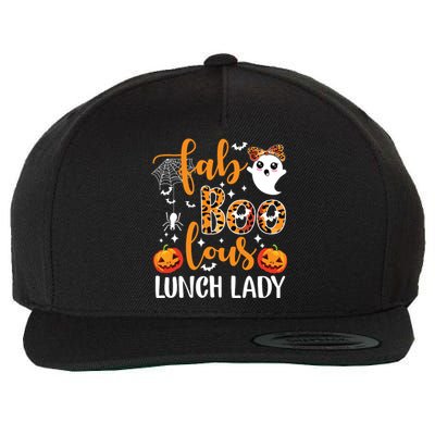 Leopard Fab Boo Lous Lunch Lady Team Teacher Halloween Wool Snapback Cap