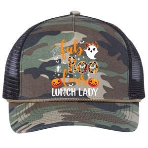 Leopard Fab Boo Lous Lunch Lady Team Teacher Halloween Retro Rope Trucker Hat Cap