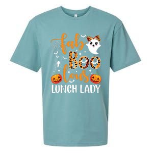 Leopard Fab Boo Lous Lunch Lady Team Teacher Halloween Sueded Cloud Jersey T-Shirt