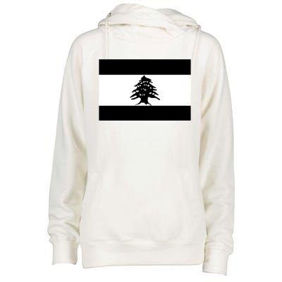 Lebanon Flag Black And White Womens Funnel Neck Pullover Hood