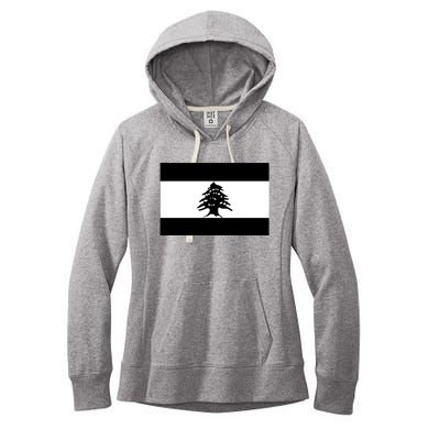 Lebanon Flag Black And White Women's Fleece Hoodie