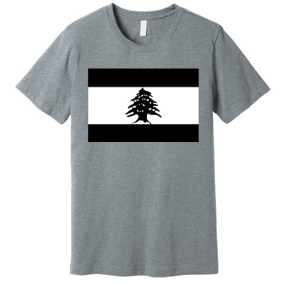 Lebanon Flag Black And White Premium T-Shirt