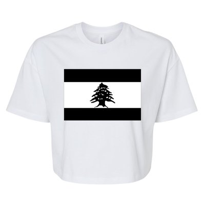 Lebanon Flag Black And White Bella+Canvas Jersey Crop Tee