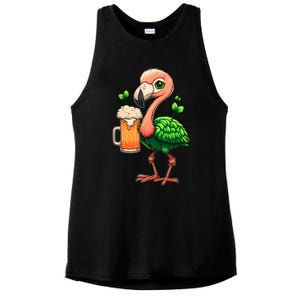 Leprechaun Flamingo Beer Design Irish Flamingo St Patricks Meaningful Gift Ladies PosiCharge Tri-Blend Wicking Tank