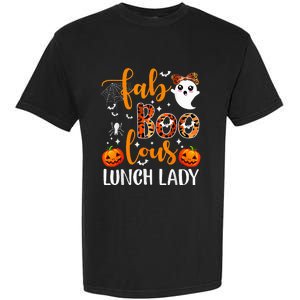 Leopard Fab Boo Lous Lunch Lady Team Teacher Halloween Garment-Dyed Heavyweight T-Shirt