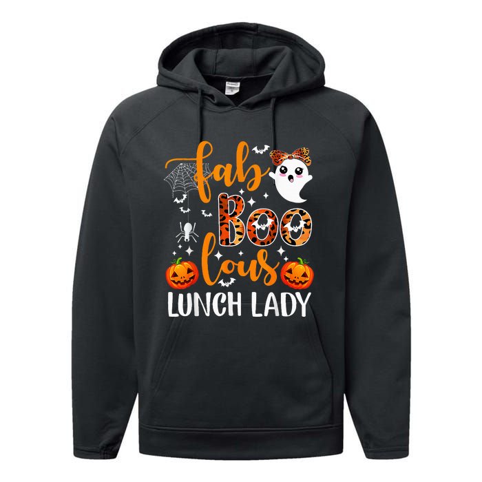 Leopard Fab Boo Lous Lunch Lady Team Teacher Halloween Performance Fleece Hoodie