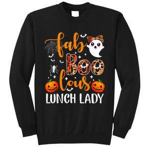 Leopard Fab Boo Lous Lunch Lady Team Teacher Halloween Sweatshirt