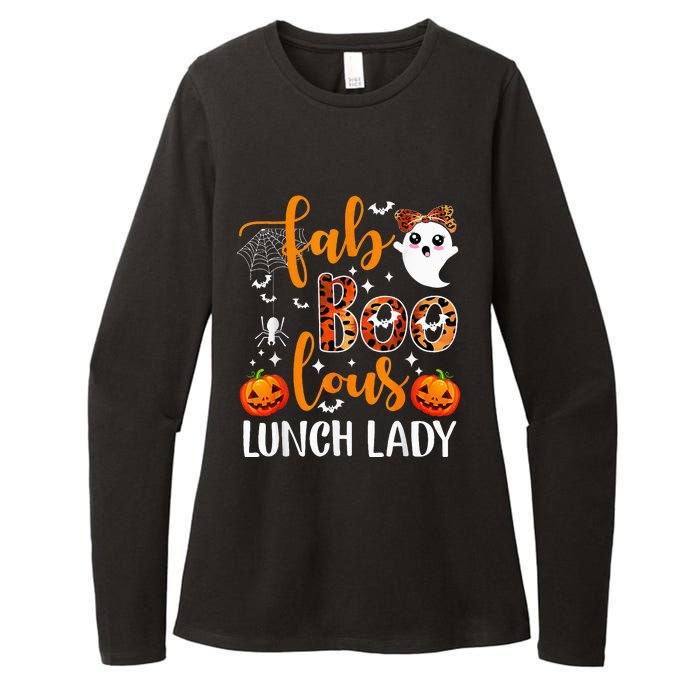 Leopard Fab Boo Lous Lunch Lady Team Teacher Halloween Womens CVC Long Sleeve Shirt