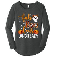 Leopard Fab Boo Lous Lunch Lady Team Teacher Halloween Women's Perfect Tri Tunic Long Sleeve Shirt