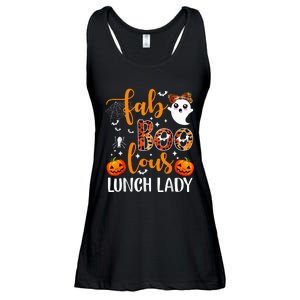 Leopard Fab Boo Lous Lunch Lady Team Teacher Halloween Ladies Essential Flowy Tank