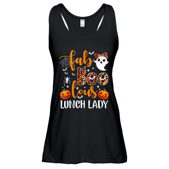 Leopard Fab Boo Lous Lunch Lady Team Teacher Halloween Ladies Essential Flowy Tank