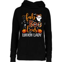 Leopard Fab Boo Lous Lunch Lady Team Teacher Halloween Womens Funnel Neck Pullover Hood