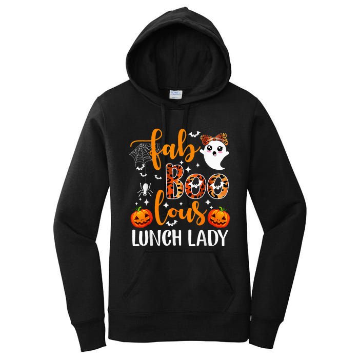 Leopard Fab Boo Lous Lunch Lady Team Teacher Halloween Women's Pullover Hoodie