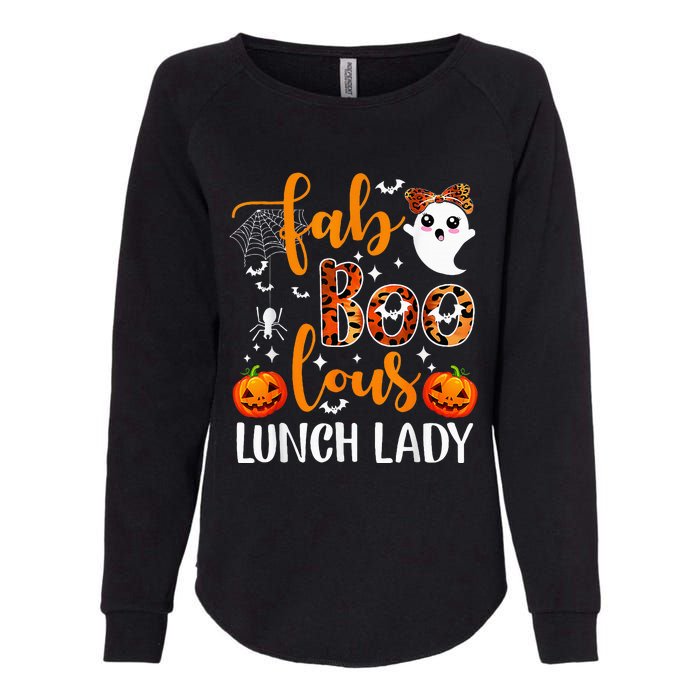 Leopard Fab Boo Lous Lunch Lady Team Teacher Halloween Womens California Wash Sweatshirt