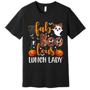 Leopard Fab Boo Lous Lunch Lady Team Teacher Halloween Premium T-Shirt