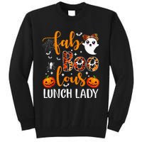 Leopard Fab Boo Lous Lunch Lady Team Teacher Halloween Tall Sweatshirt