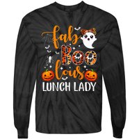 Leopard Fab Boo Lous Lunch Lady Team Teacher Halloween Tie-Dye Long Sleeve Shirt