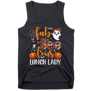 Leopard Fab Boo Lous Lunch Lady Team Teacher Halloween Tank Top