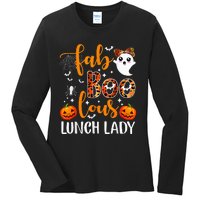 Leopard Fab Boo Lous Lunch Lady Team Teacher Halloween Ladies Long Sleeve Shirt