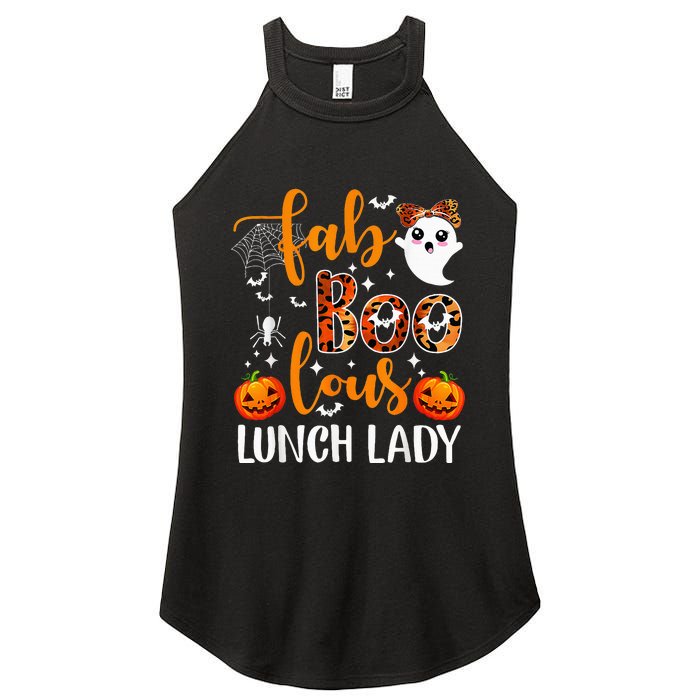 Leopard Fab Boo Lous Lunch Lady Team Teacher Halloween Women's Perfect Tri Rocker Tank