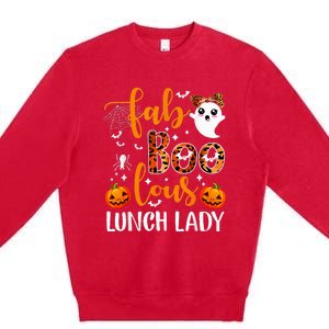 Leopard Fab Boo Lous Lunch Lady Team Teacher Halloween Premium Crewneck Sweatshirt