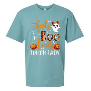 Leopard Fab Boo Lous Lunch Lady Team Teacher Halloween Sueded Cloud Jersey T-Shirt