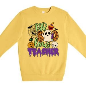 Leopard Fab Boo Lous Lunch Lady Team Teacher Halloween Gift Premium Crewneck Sweatshirt