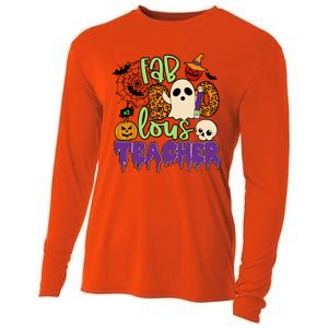 Leopard Fab Boo Lous Lunch Lady Team Teacher Halloween Gift Cooling Performance Long Sleeve Crew