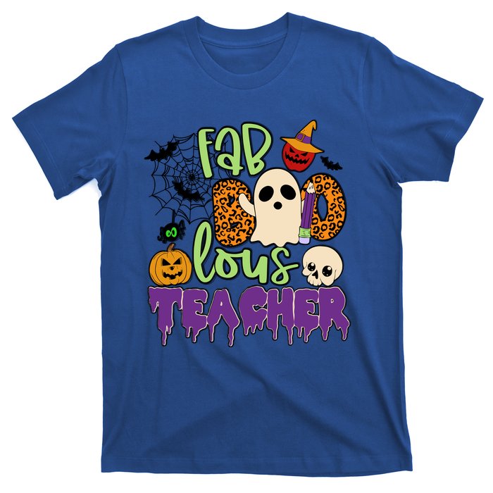 Leopard Fab Boo Lous Lunch Lady Team Teacher Halloween Gift T-Shirt