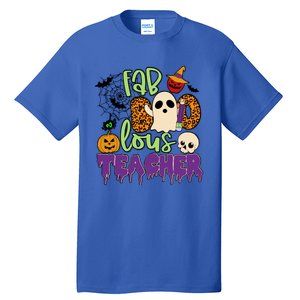 Leopard Fab Boo Lous Lunch Lady Team Teacher Halloween Gift Tall T-Shirt