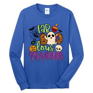 Leopard Fab Boo Lous Lunch Lady Team Teacher Halloween Gift Tall Long Sleeve T-Shirt