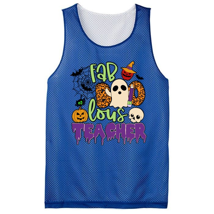 Leopard Fab Boo Lous Lunch Lady Team Teacher Halloween Gift Mesh Reversible Basketball Jersey Tank