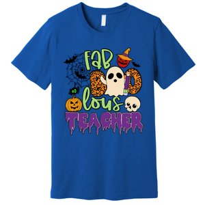 Leopard Fab Boo Lous Lunch Lady Team Teacher Halloween Gift Premium T-Shirt