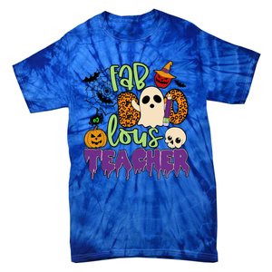 Leopard Fab Boo Lous Lunch Lady Team Teacher Halloween Gift Tie-Dye T-Shirt