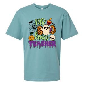 Leopard Fab Boo Lous Lunch Lady Team Teacher Halloween Gift Sueded Cloud Jersey T-Shirt