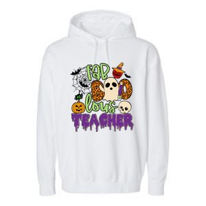 Leopard Fab Boo Lous Lunch Lady Team Teacher Halloween Gift Garment-Dyed Fleece Hoodie