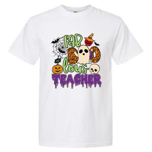 Leopard Fab Boo Lous Lunch Lady Team Teacher Halloween Gift Garment-Dyed Heavyweight T-Shirt