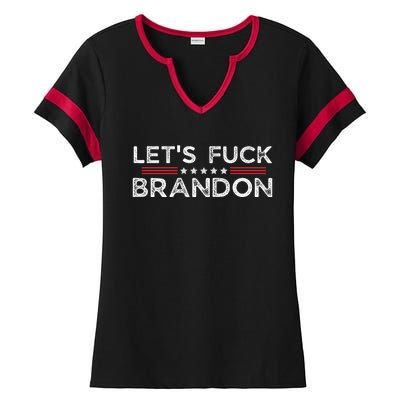 Let's Fuck Brandon Funny Ladies Halftime Notch Neck Tee