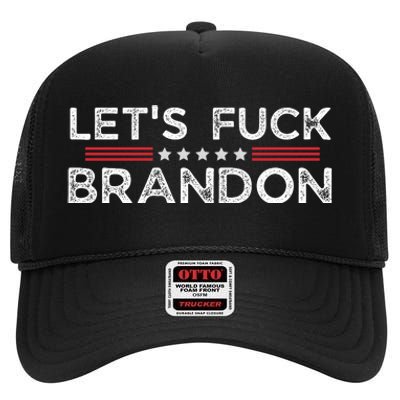 Let's Fuck Brandon Funny High Crown Mesh Back Trucker Hat