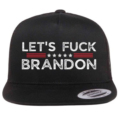 Let's Fuck Brandon Funny Flat Bill Trucker Hat