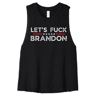 Let's Fuck Brandon Funny Women's Racerback Cropped Tank