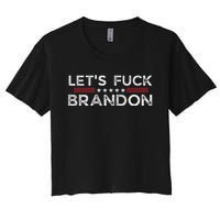 Let's Fuck Brandon Funny Women's Crop Top Tee