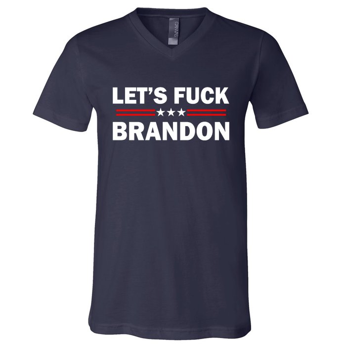 Let's Fuck Brandon Trump Rally V-Neck T-Shirt